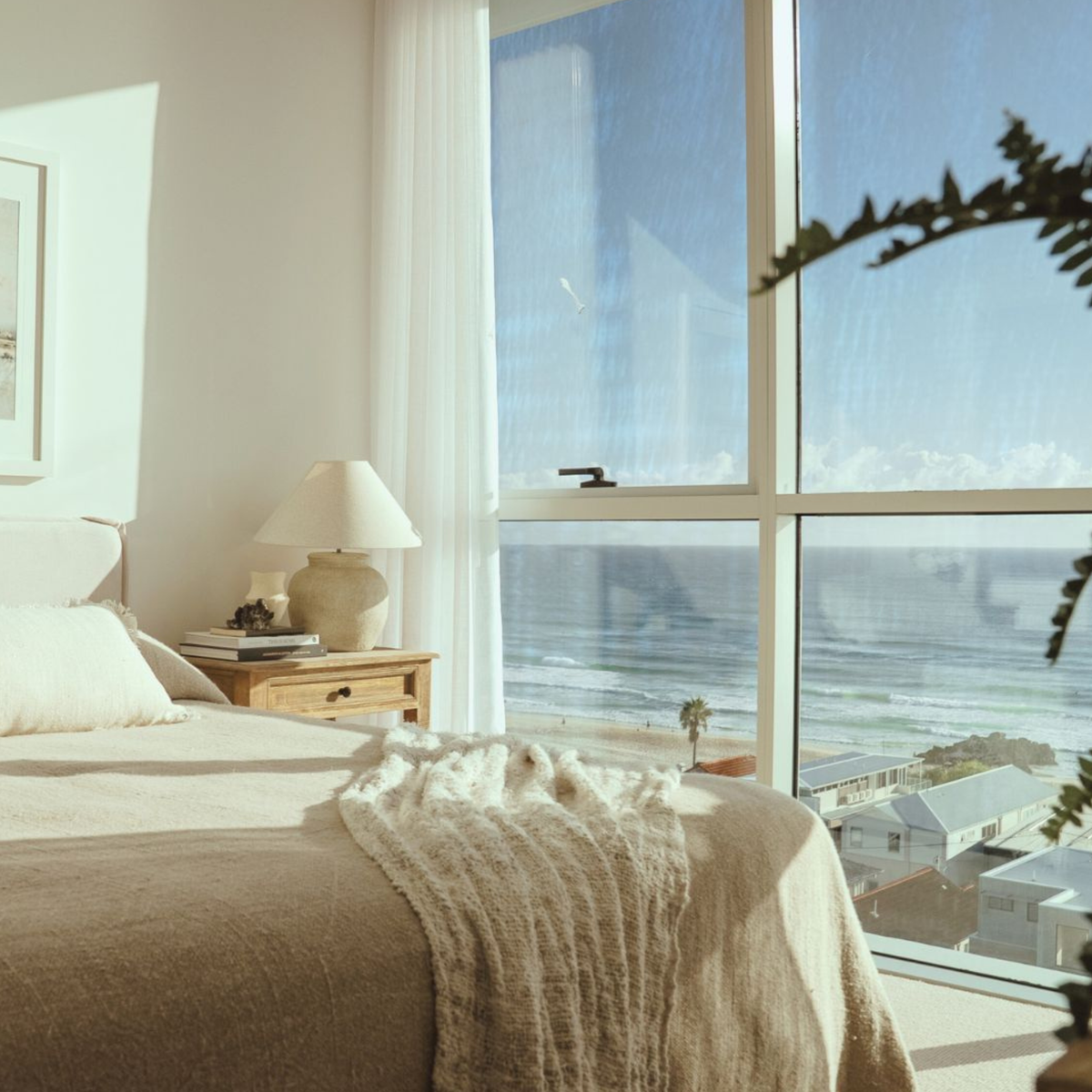 Interior view of apartment showing 9.92mm switchable glass panel for privacy and light control