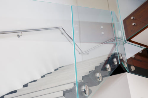 Office building stair balustrading